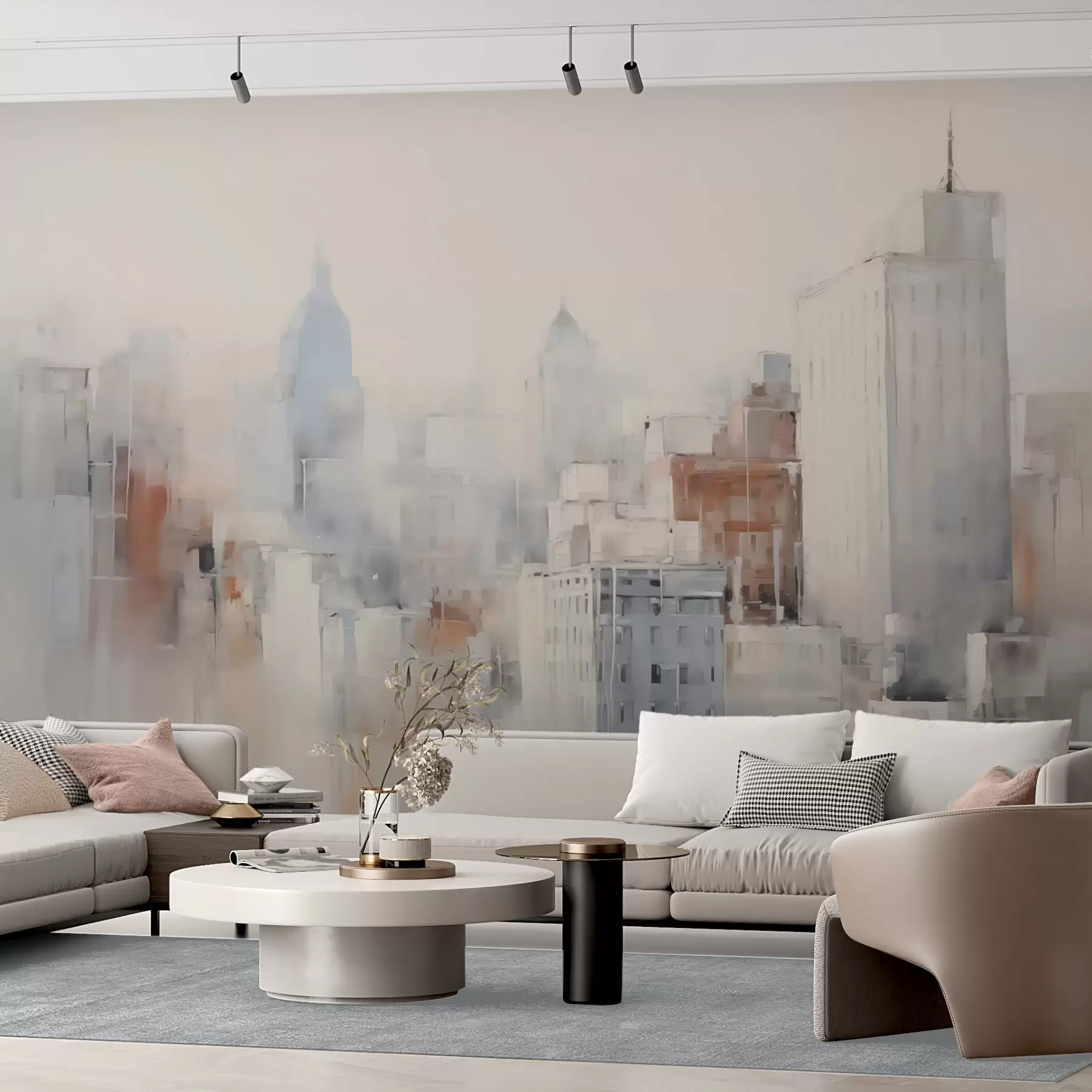 Fototapeedid Abstraktne linna imitatsioon maalist w04897