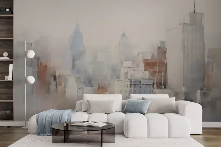 Fototapeedid Abstraktne linna imitatsioon maalist w04897