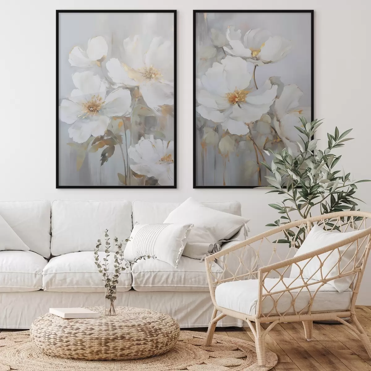 Plakat Abstraktsed lilled, maalide imitatsioon d00906