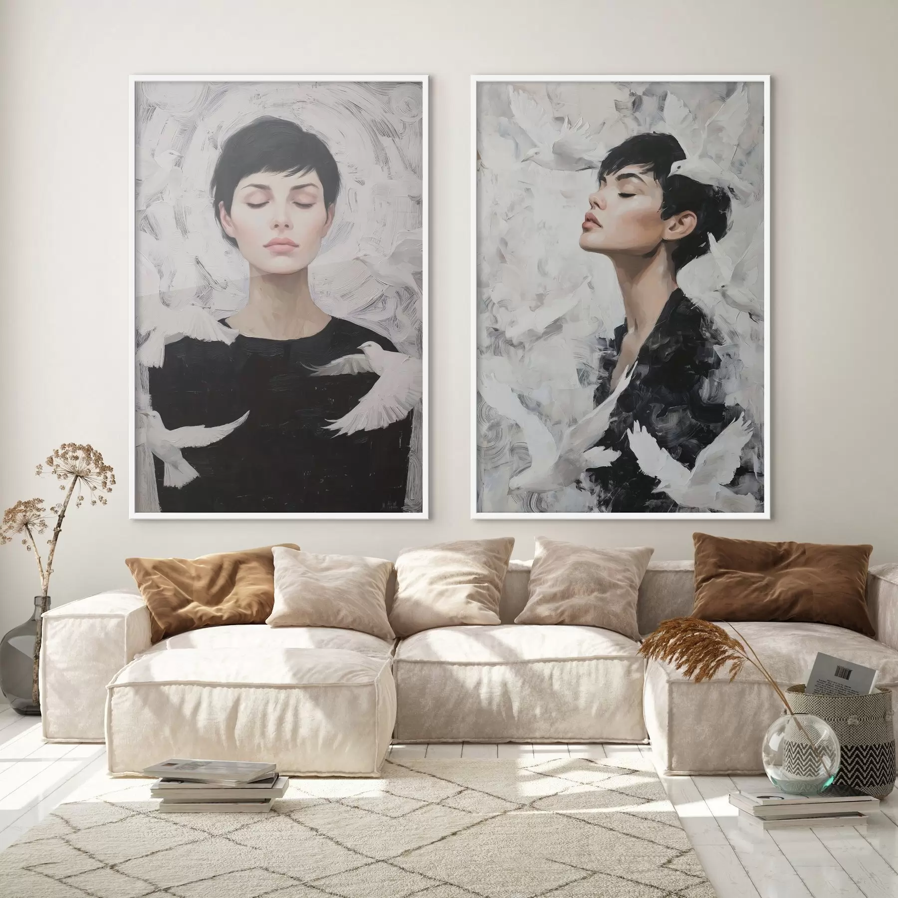 Fototapeedid Naine tuvidega d00923