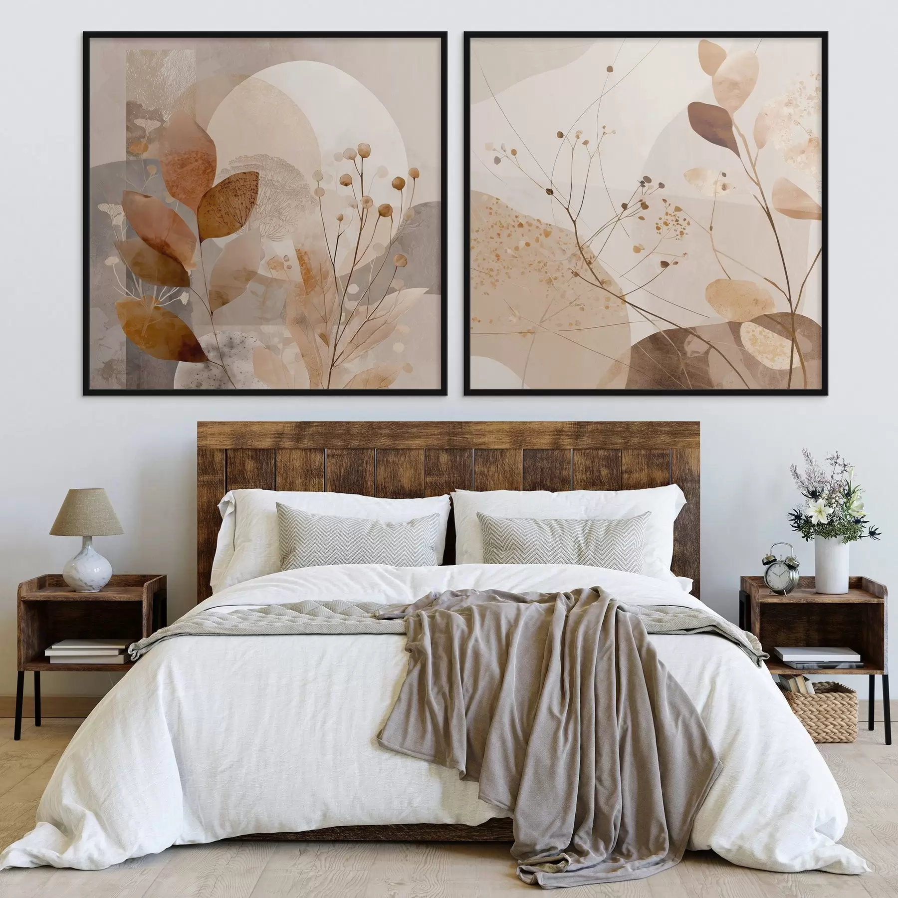 Fototapeedid Abstraktne kaheosaline lillekompositsioon d00892