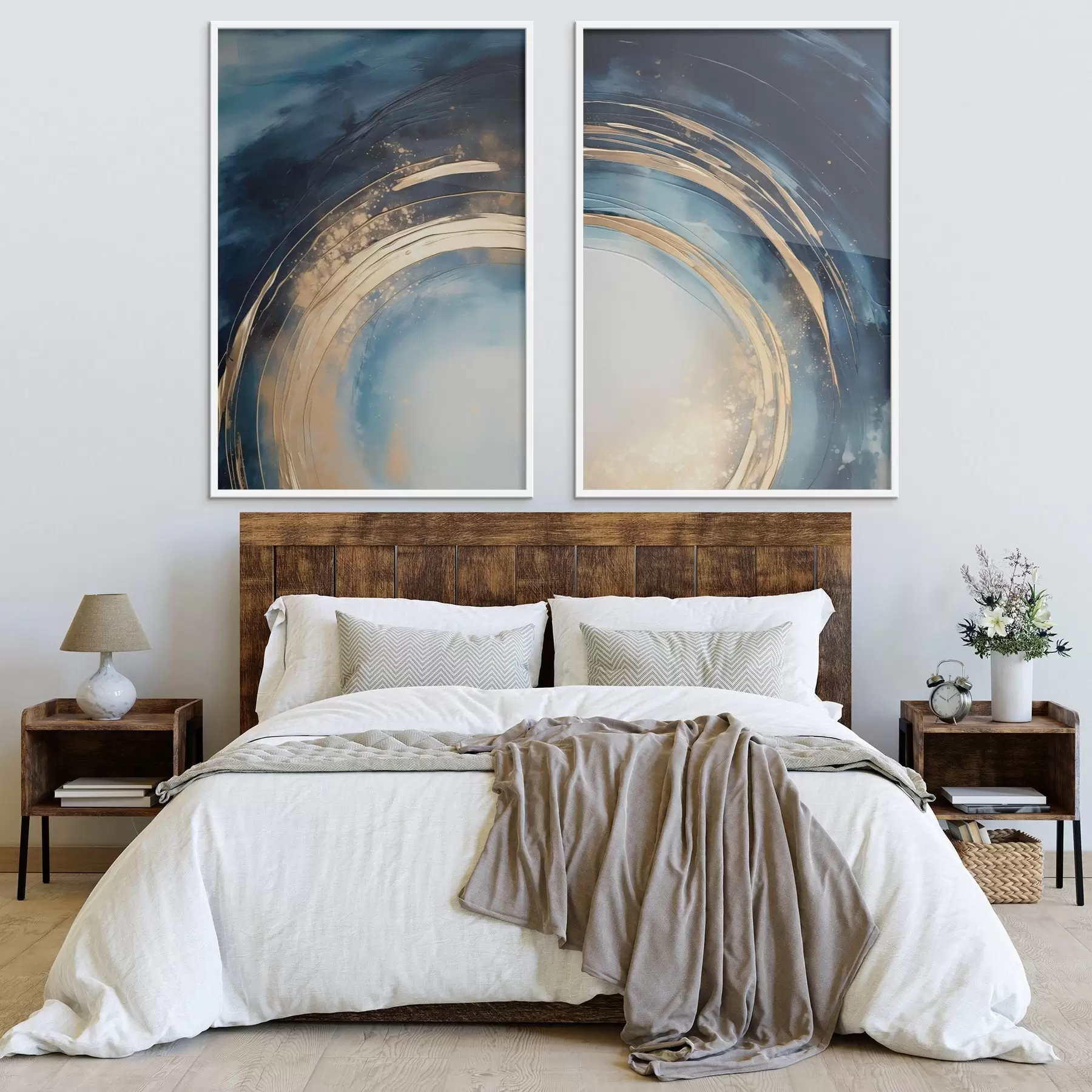 Fototapeedid Kesköine sinine ringikujuline pühkimine metallikaartega d00969