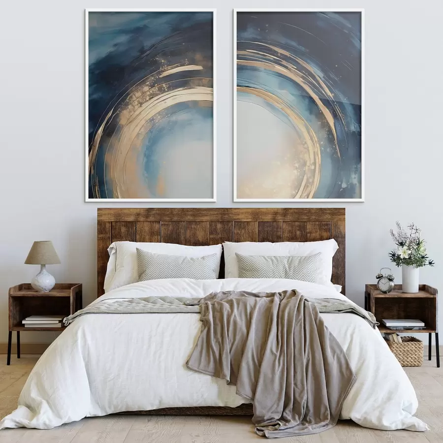 Fototapeedid Kesköine sinine ringikujuline pühkimine metallikaartega d00969