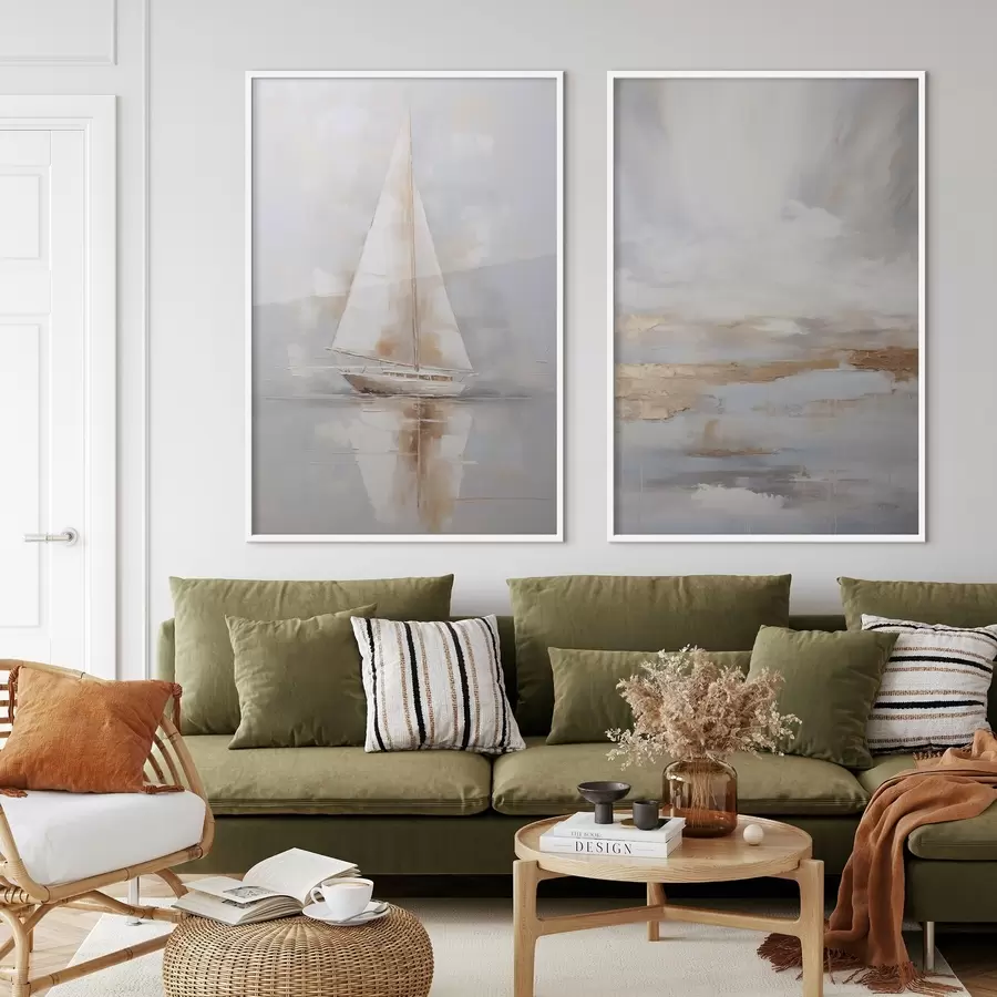 Fototapeedid Purjekas ja abstraktne kompositsioon, maalist inspireeritud d00999