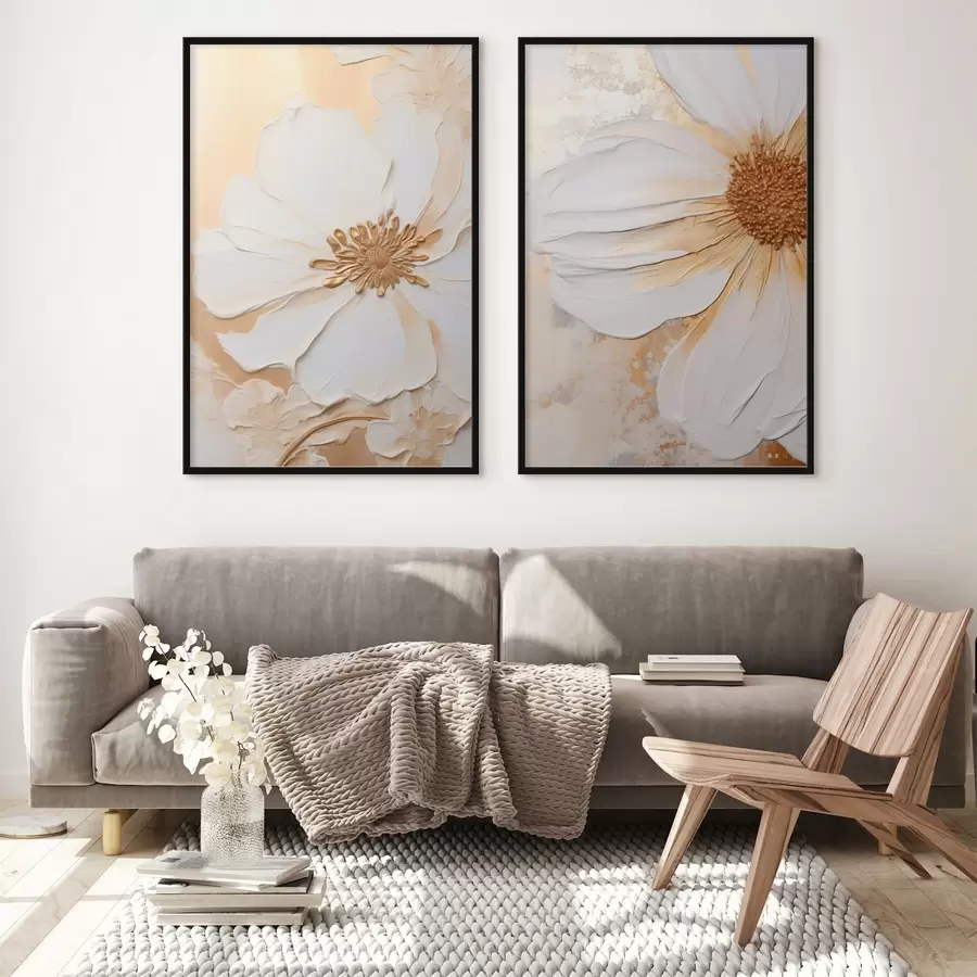 Fototapeedid Valge õis õrnad õielehed, tekstuuriga abstraktne taust, elegantne, dekoratiivne kunst d01006