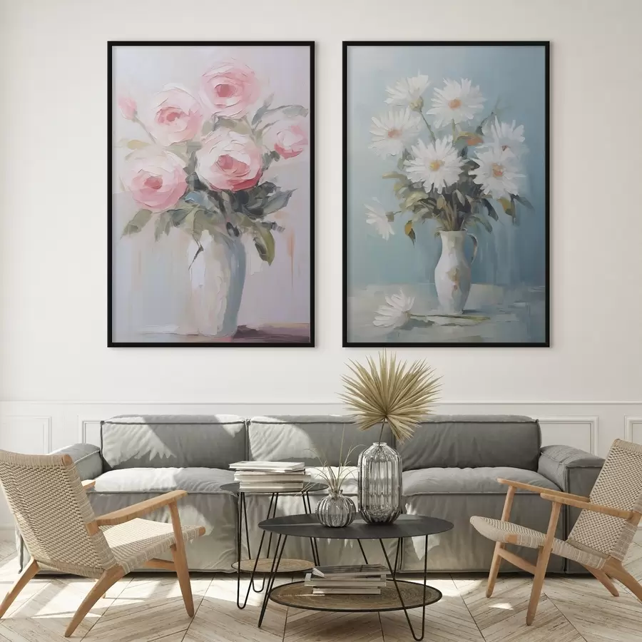 Fototapeedid Lilled vaasis imitatsioonmaal d01027