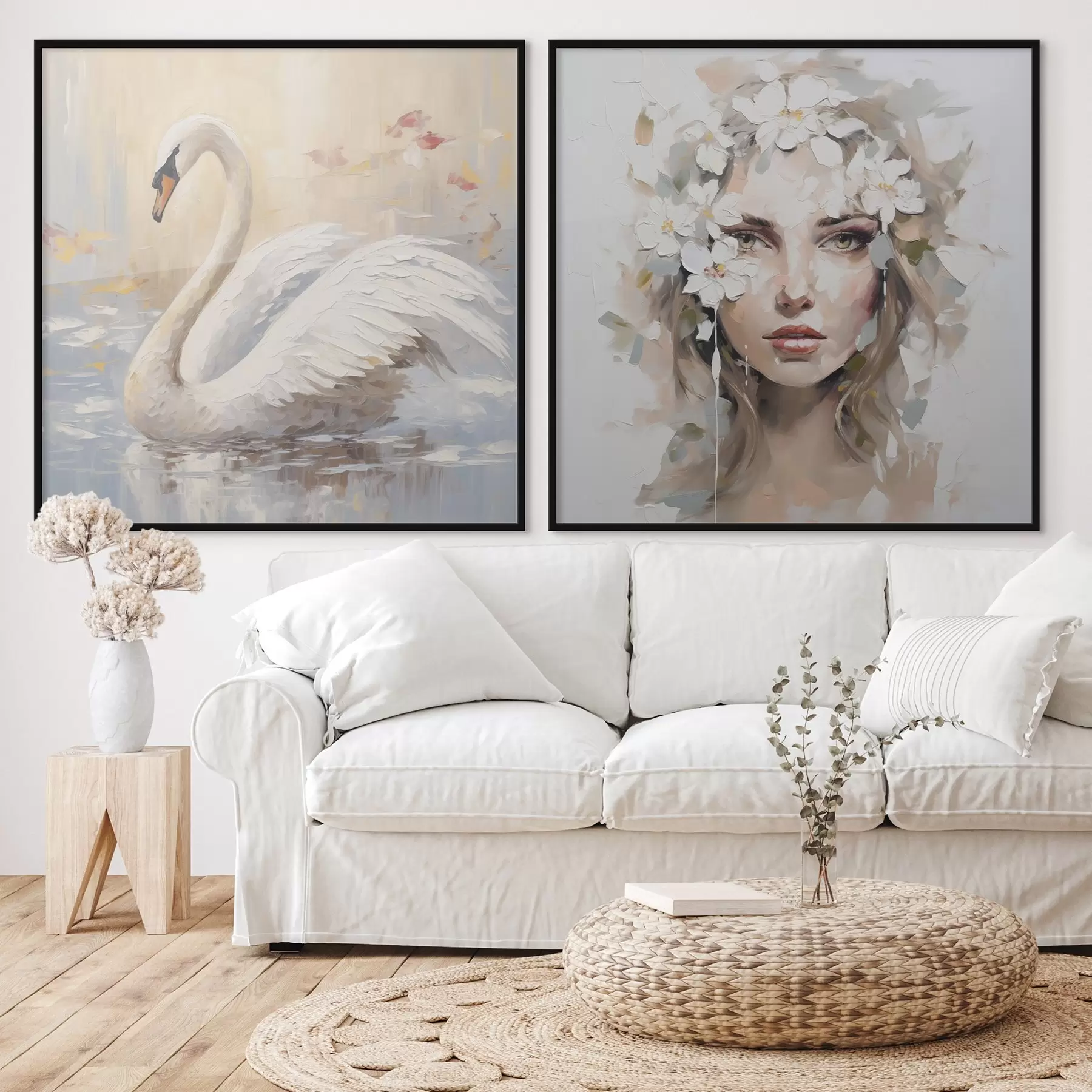 Fototapeedid Luik ja tüdruku portree, imitatsioonmaal d01030