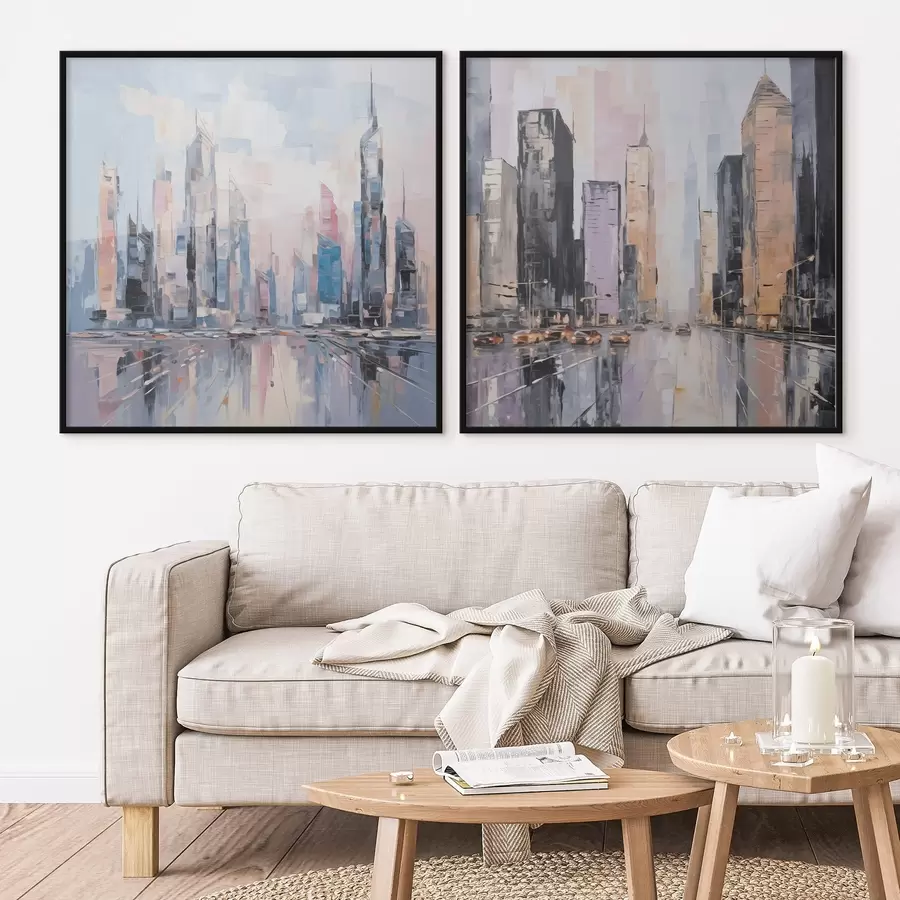 Fototapeedid Abstraktne linna imitatsioon maalist d01032