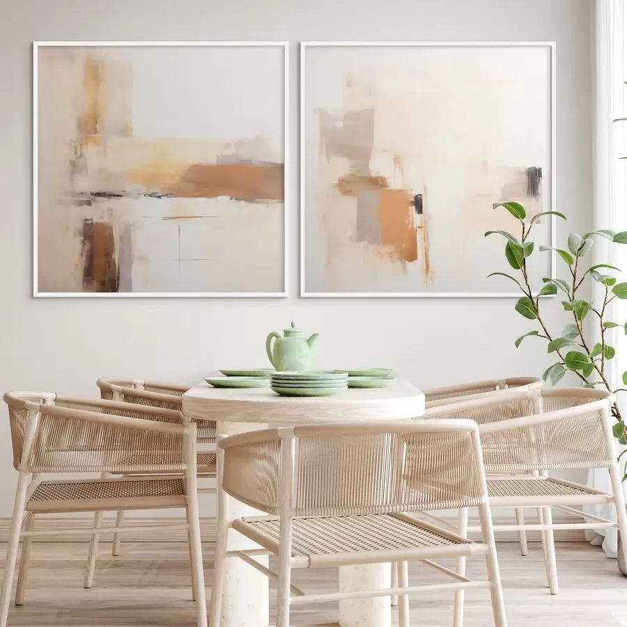 Fototapeedid Stiilne abstraktsioon soojade toonidega diptühhoni formaadis d00988