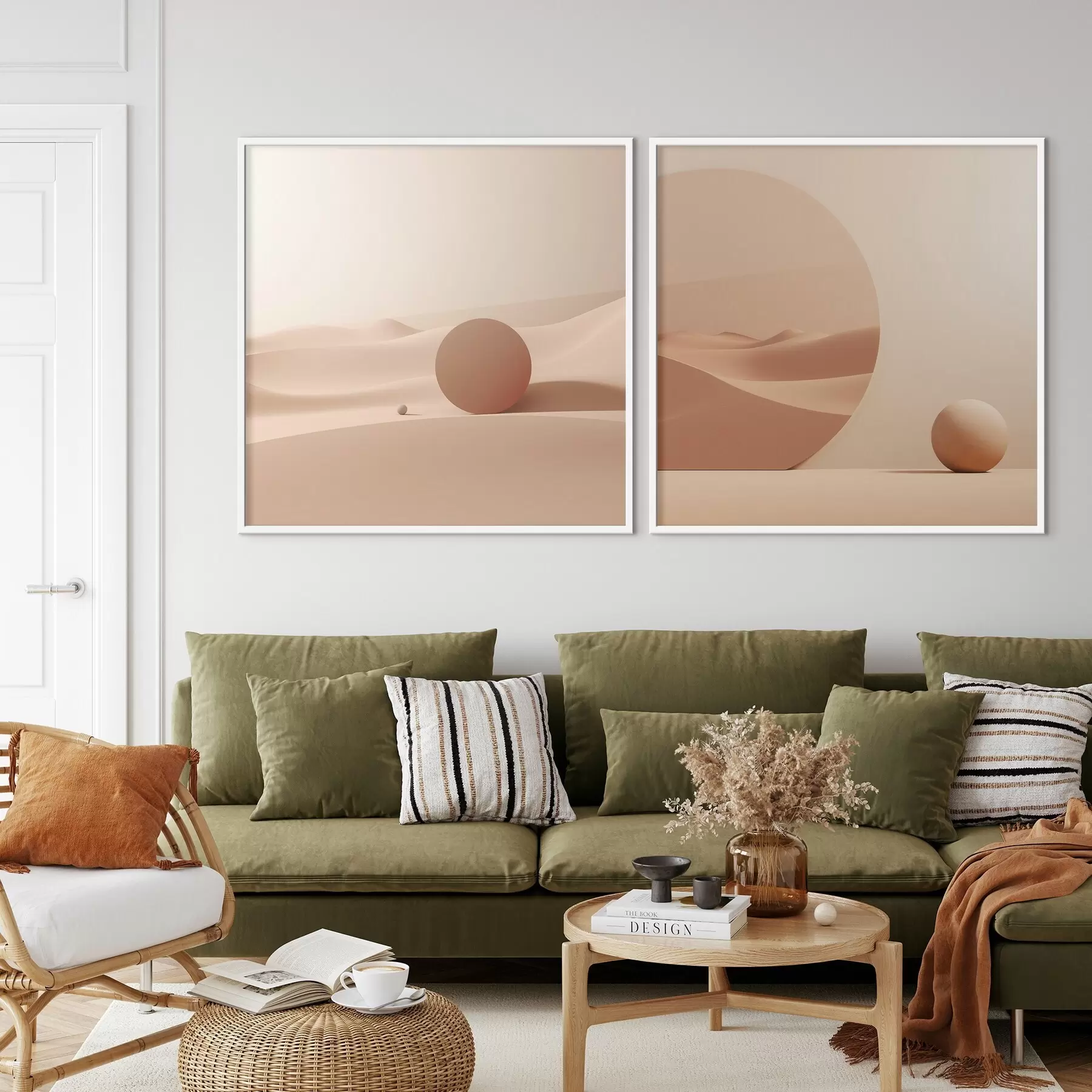 Fototapeedid Kompositsioon rahulike ruumide ja geomeetrilise vormiga d00990