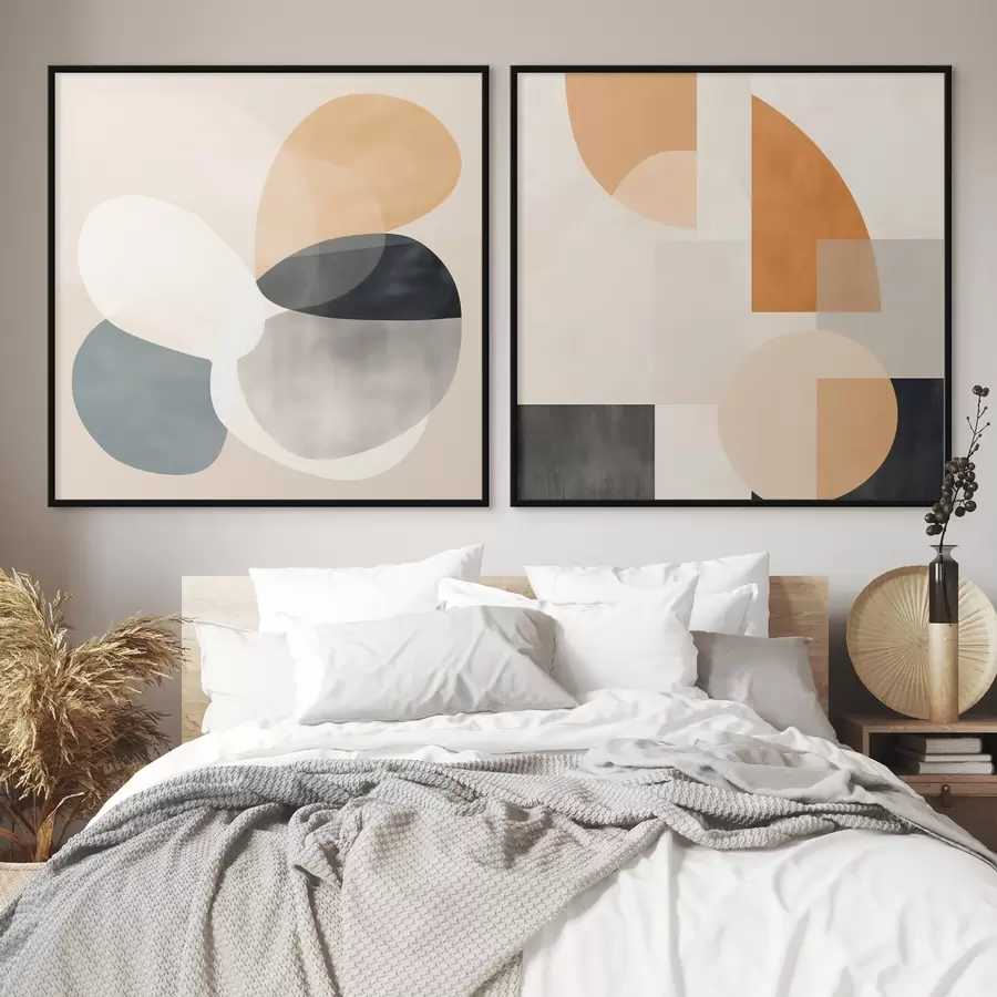 Fototapeedid Vesivärvimaalide minimalismis vormide ümarad ristumiskohad d00993