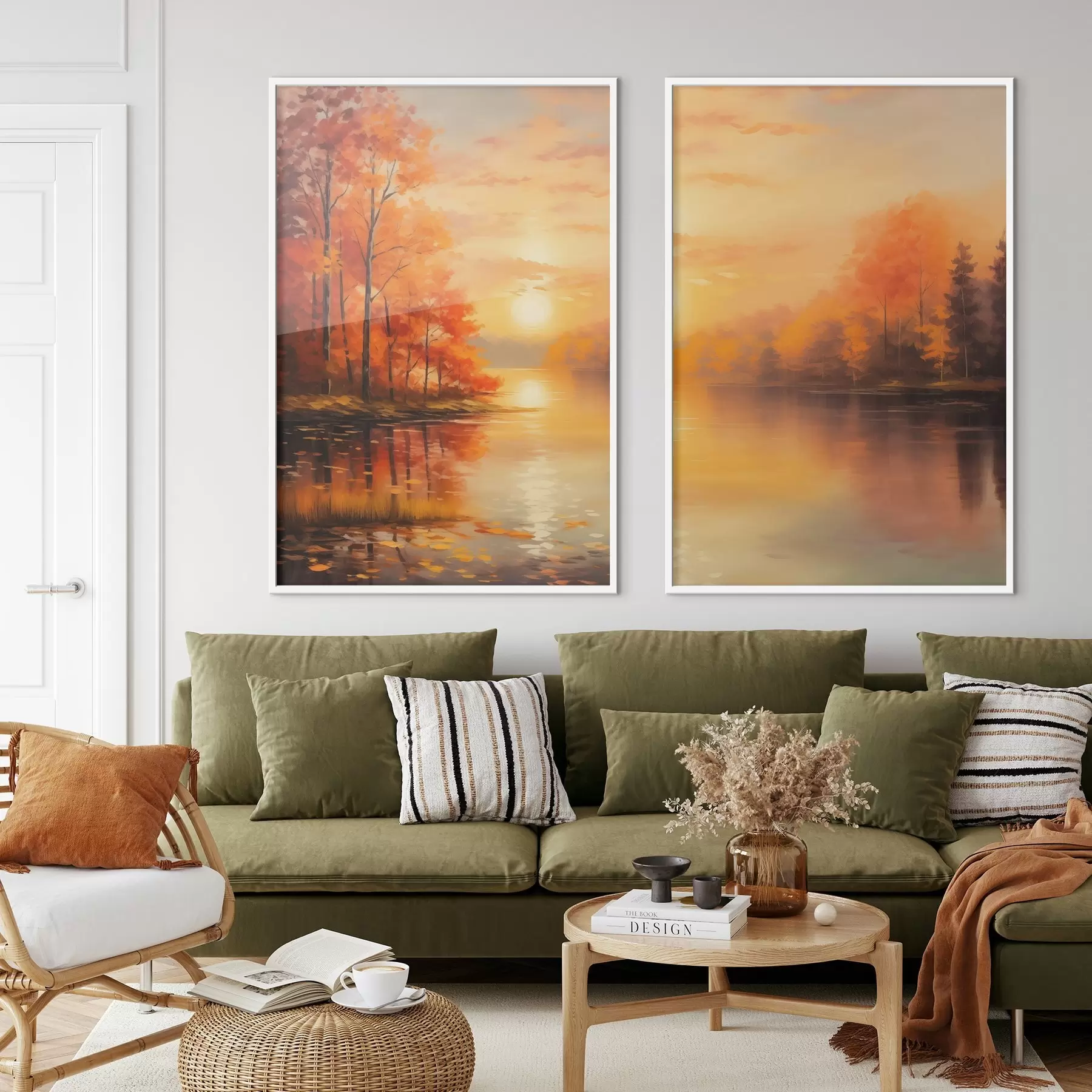 Fototapeedid Sügisene mets päikeseloojangu taustal d01051