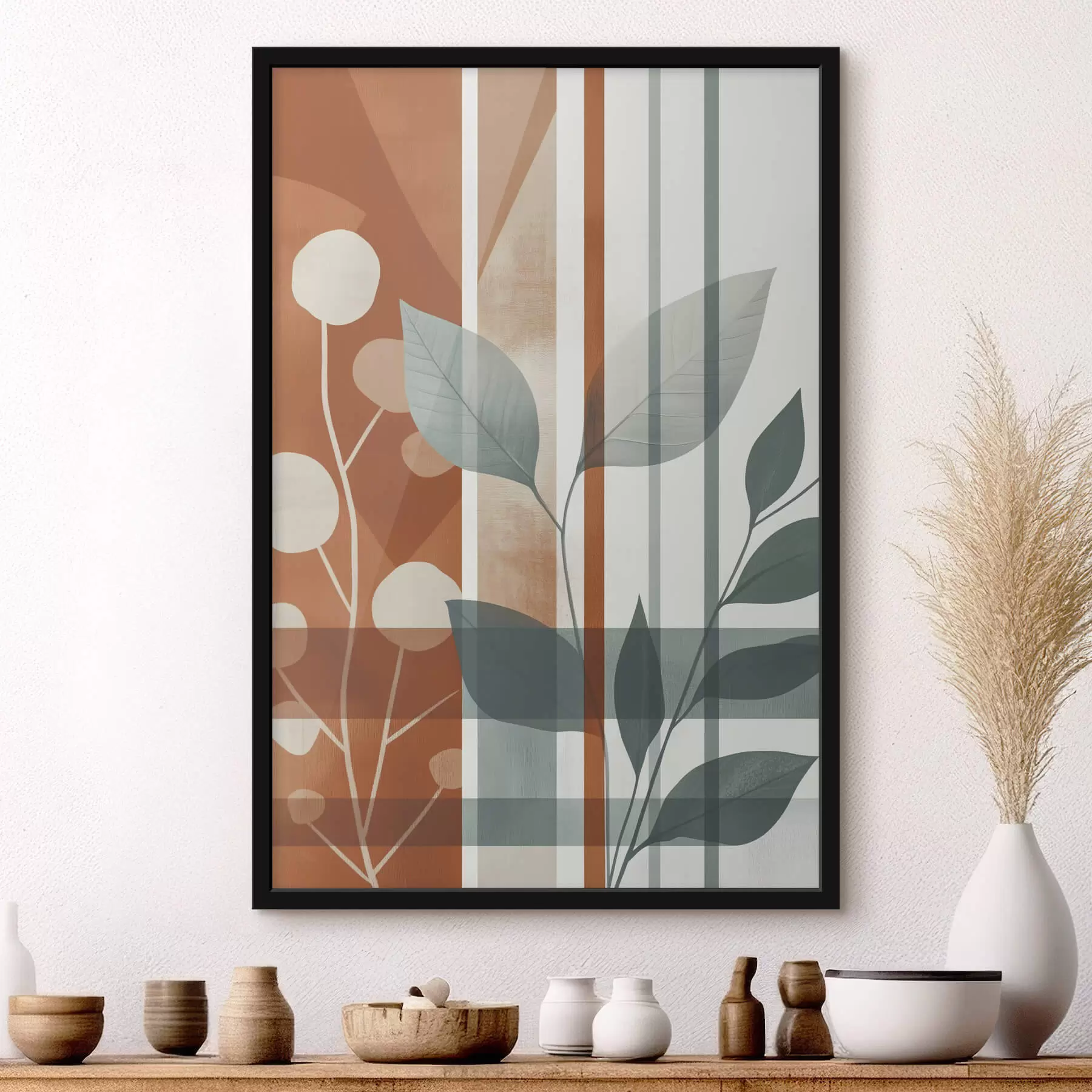 Fototapeedid Abstraktsioon lehtede okstega f47248