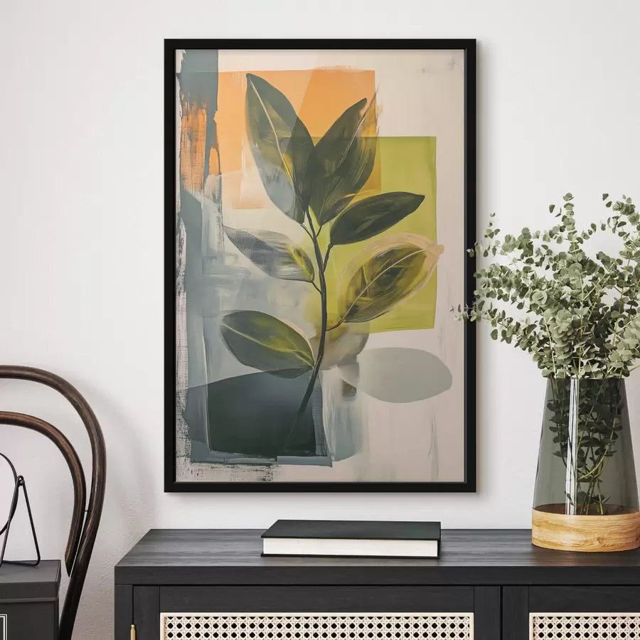 Fototapeedid Lehtede oks abstraktsel taustal f47249