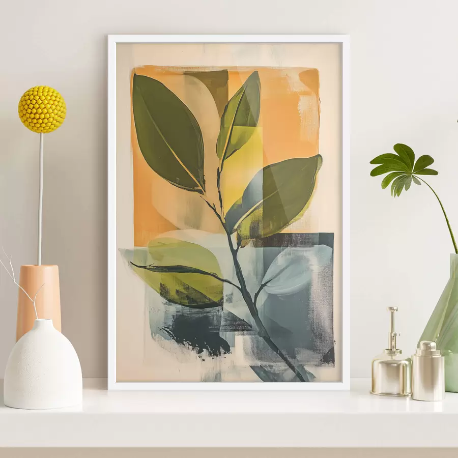 Fototapeedid Lehtede oks abstraktsel taustal f47250