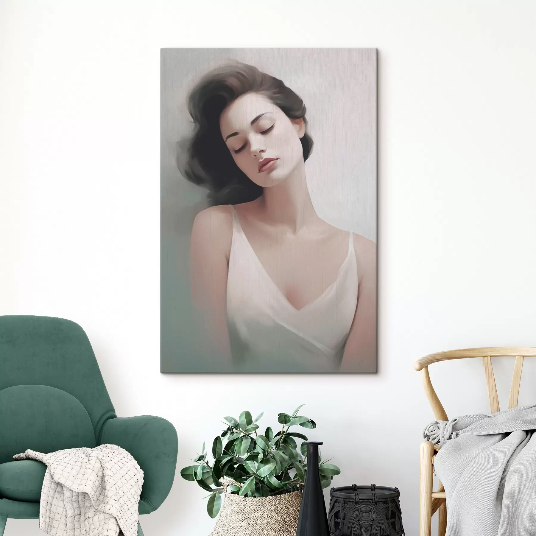 Pilt Portree tüdrukust suletud silmadega s47342