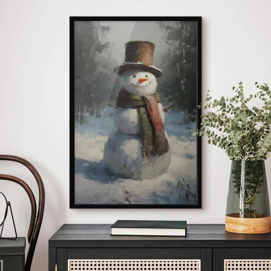 Fototapeedid õlimaalistiilis lumememm f47116