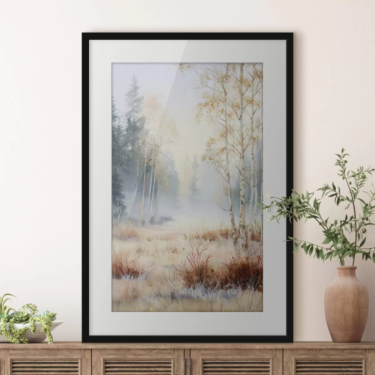 Plakat maastik esimesed külmad metsas f47130