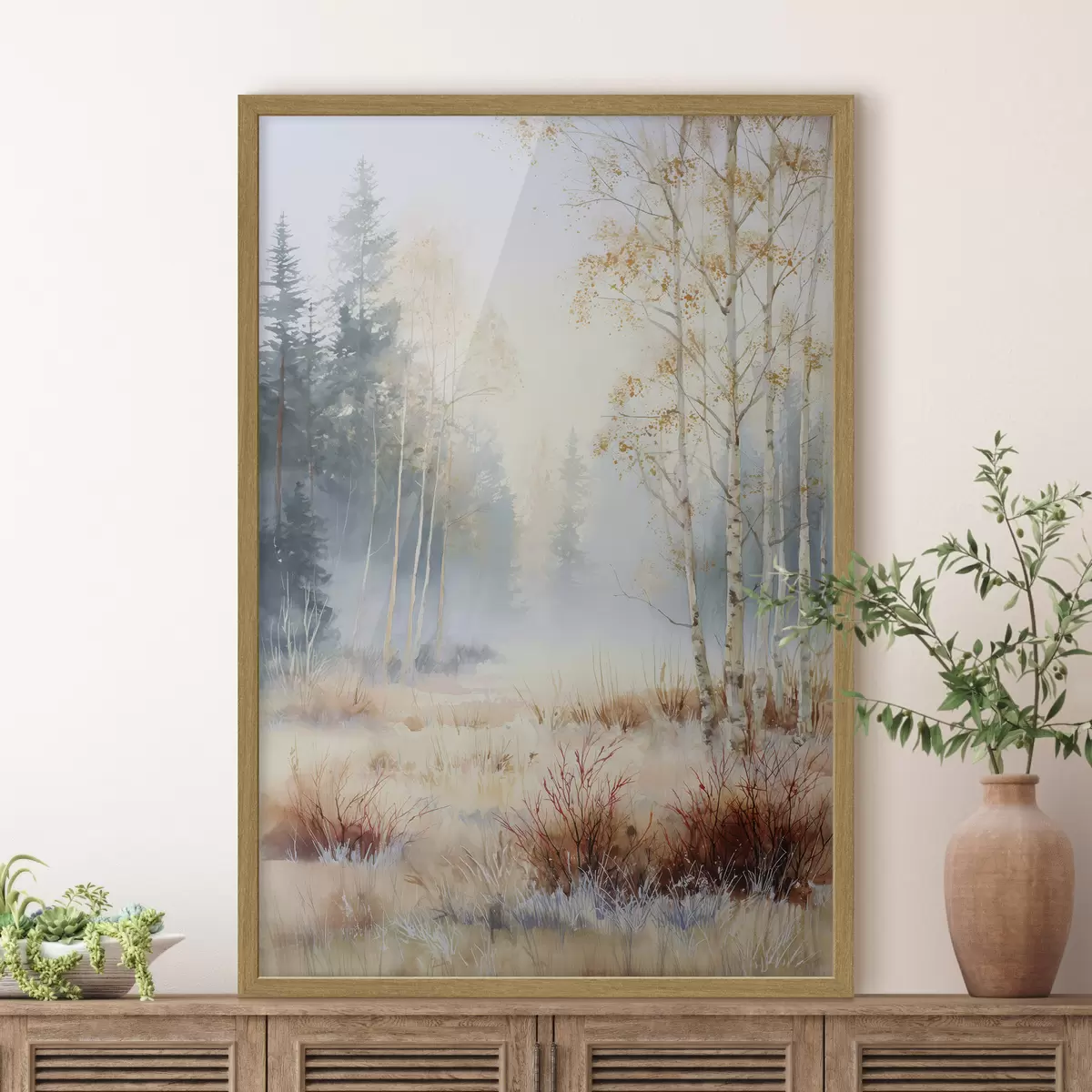 Plakat maastik esimesed külmad metsas f47130