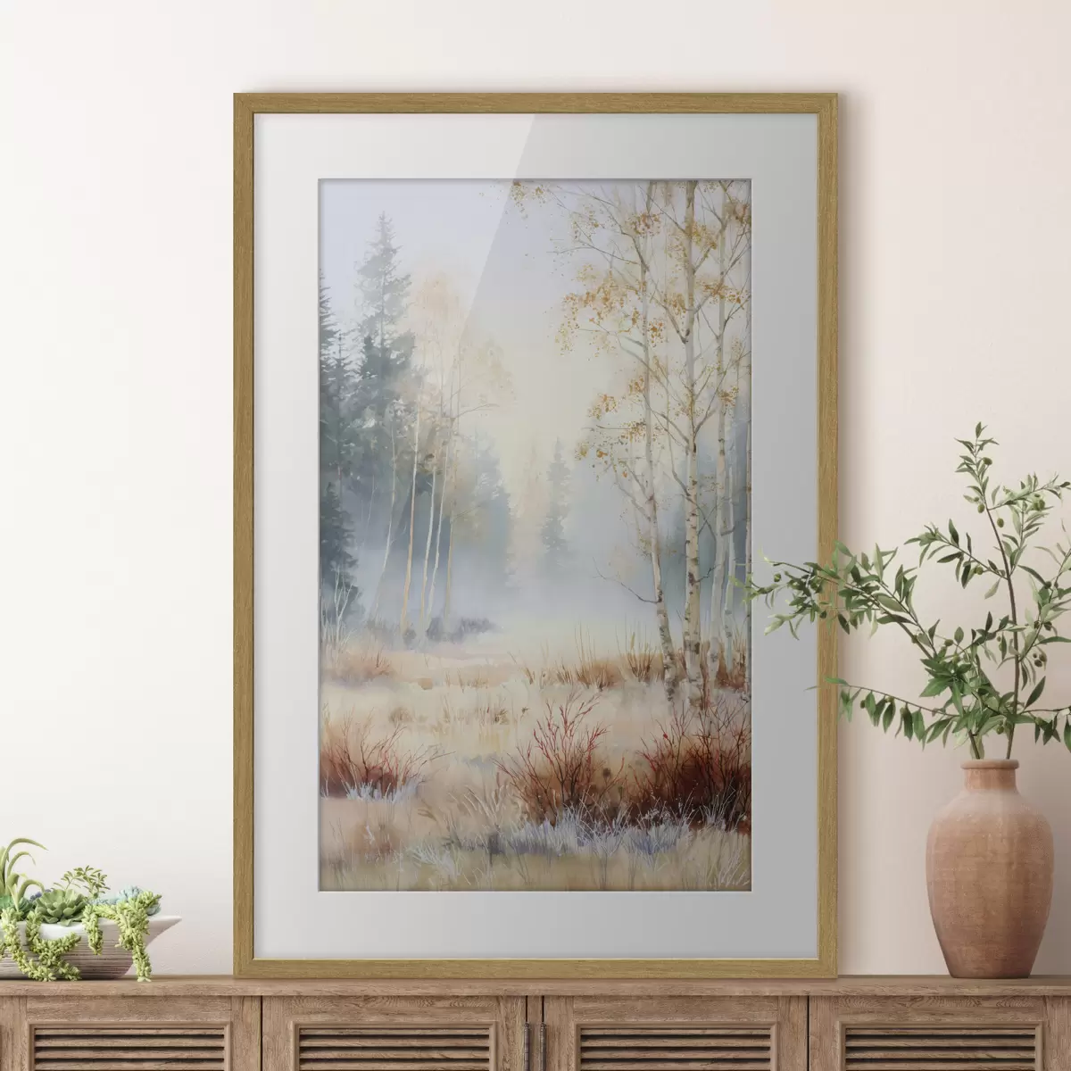 Plakat maastik esimesed külmad metsas f47130