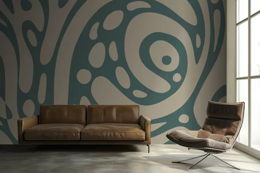 Fototapeedid Abstraktne muster voolavate orgaaniliste kujunditega w05071