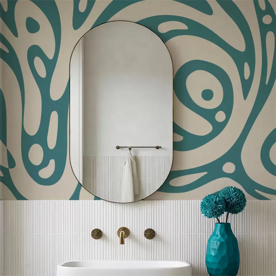 Fototapeedid Abstraktne muster voolavate orgaaniliste kujunditega w05071