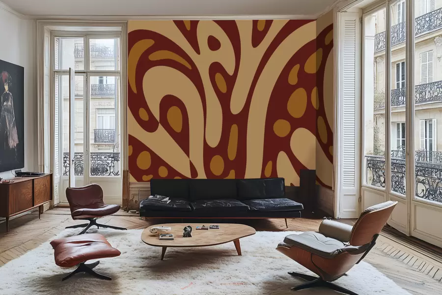 Fototapeedid Abstraktne muster pruuni ja beeži kujunditega w05071v2