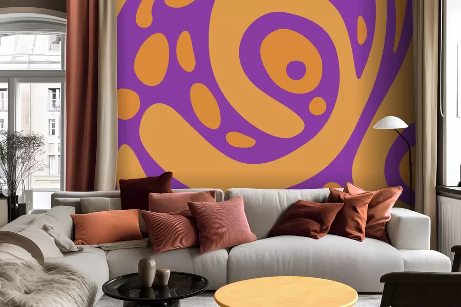 Fototapeedid Kahevärviline abstraktne muster voolavate kujunditega w05071v3