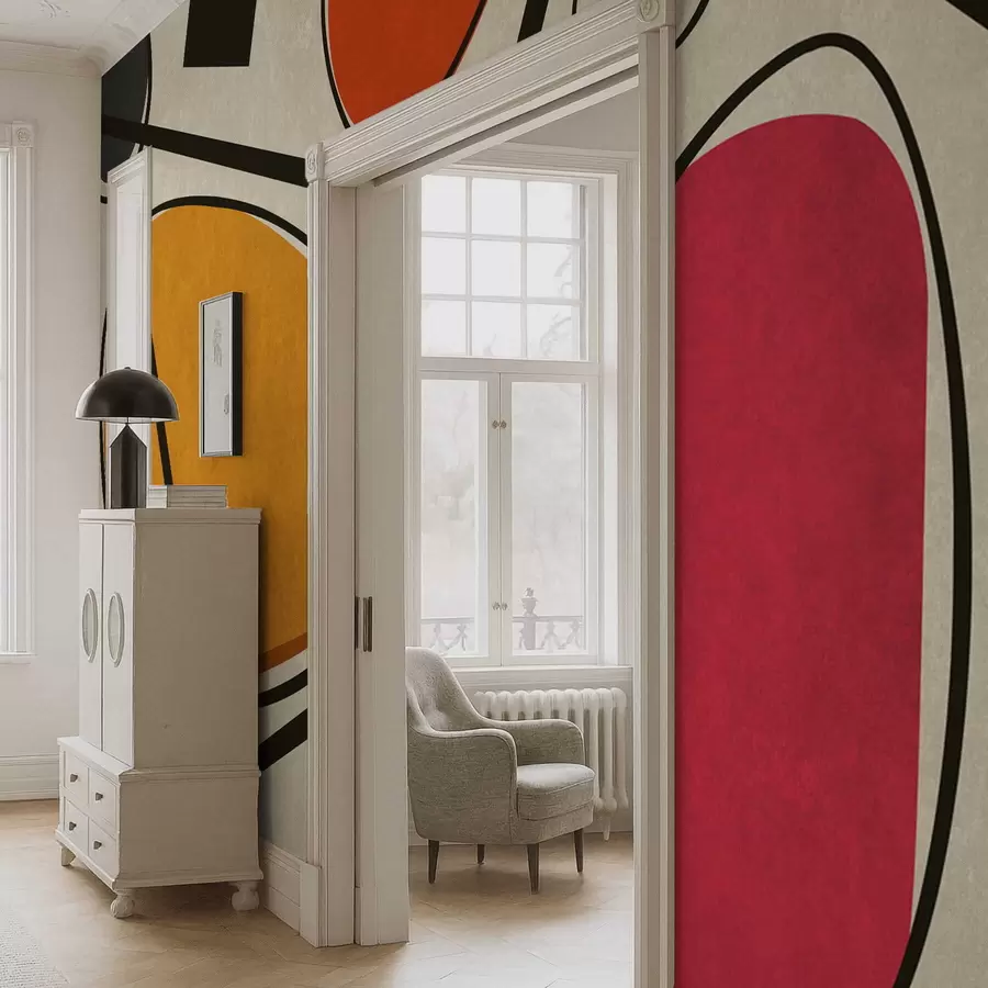 Fototapeedid Abstraktsed kujundid ja jooned julgetes värvitoonides w05017