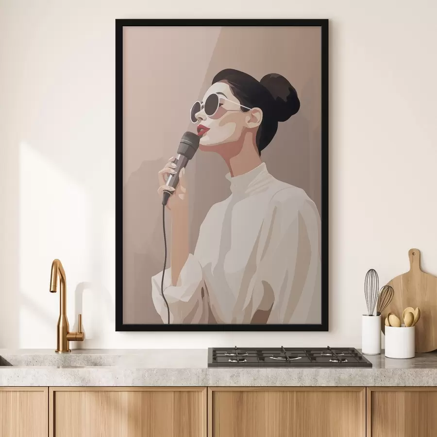 Fototapeedid Tüdruk mikrofoniga f47409