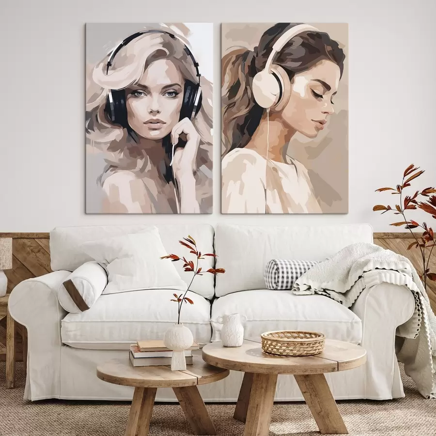 Pilt Portree tüdrukust kõrvaklappidega m01192