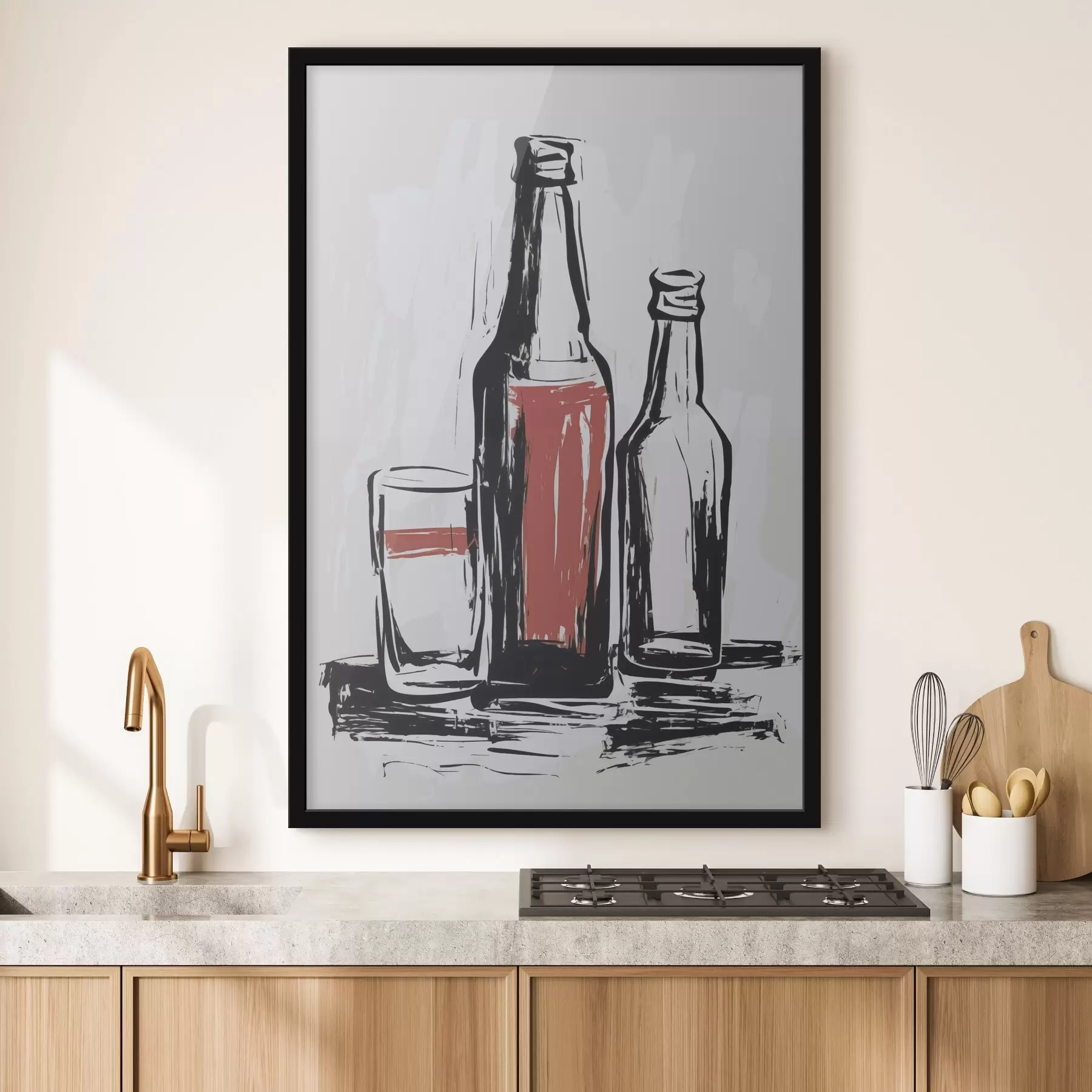 Fototapeedid Pudelid ja klaas f47493