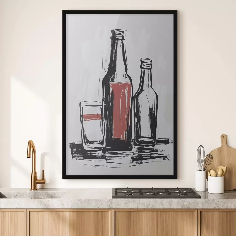 Fototapeedid Pudelid ja klaas f47493