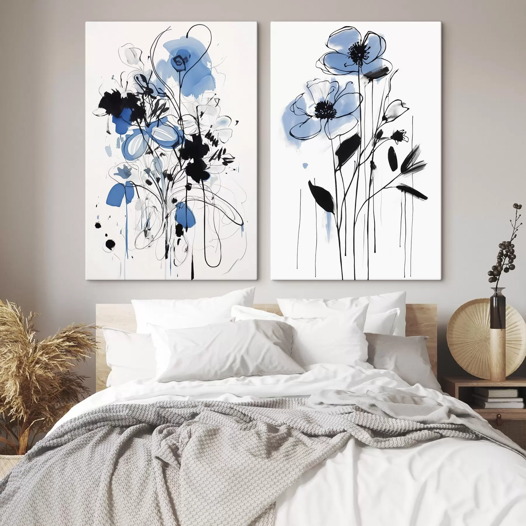 Pilt Abstraktsioon täppide ja lilledega m01222