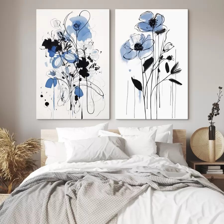 Pilt Abstraktsioon täppide ja lilledega m01222