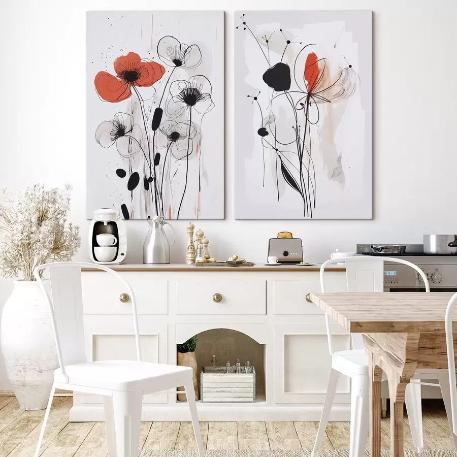 Pilt Abstraktsed lilled joonistuse imitatsioon m01227