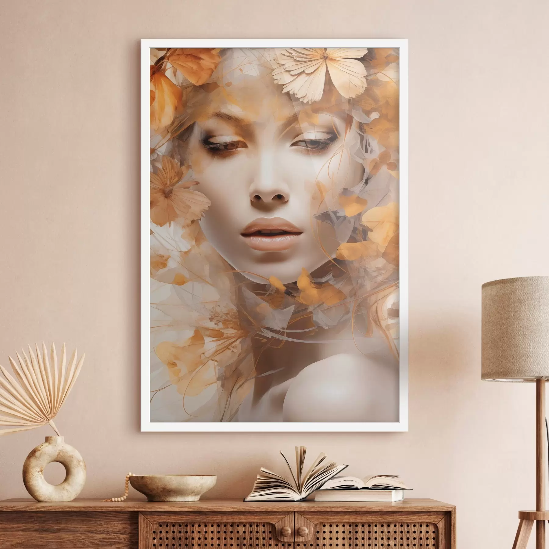 Fototapeedid Inimesed, tüdruk ja lilled, imitatsioon skulptuur f47112