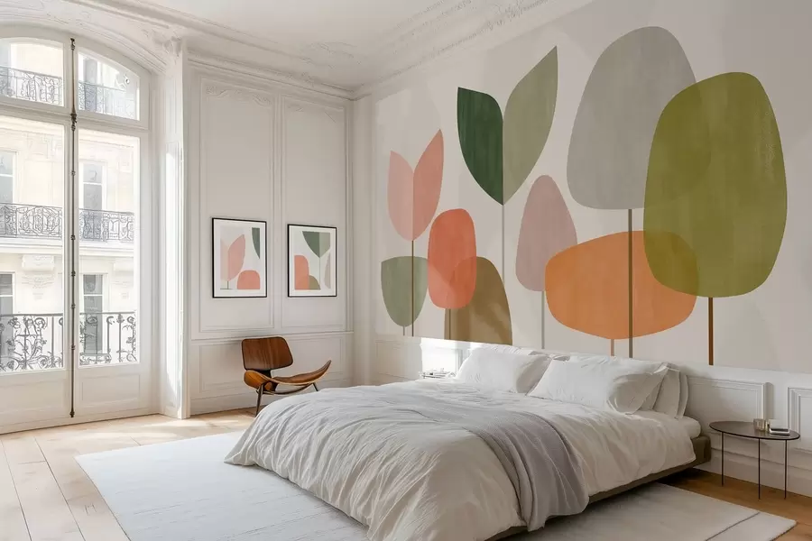 Fototapeedid abstraktsed puud naiivses stiilis w05059