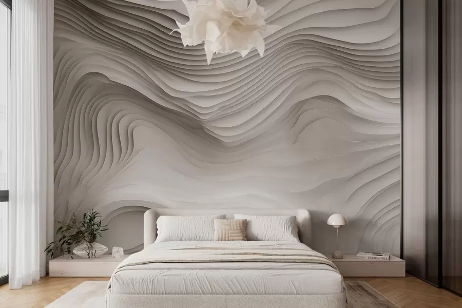 Fototapeedid beezikates toonides mahukate astmeliste reljeefide imitatsioon w05061v1