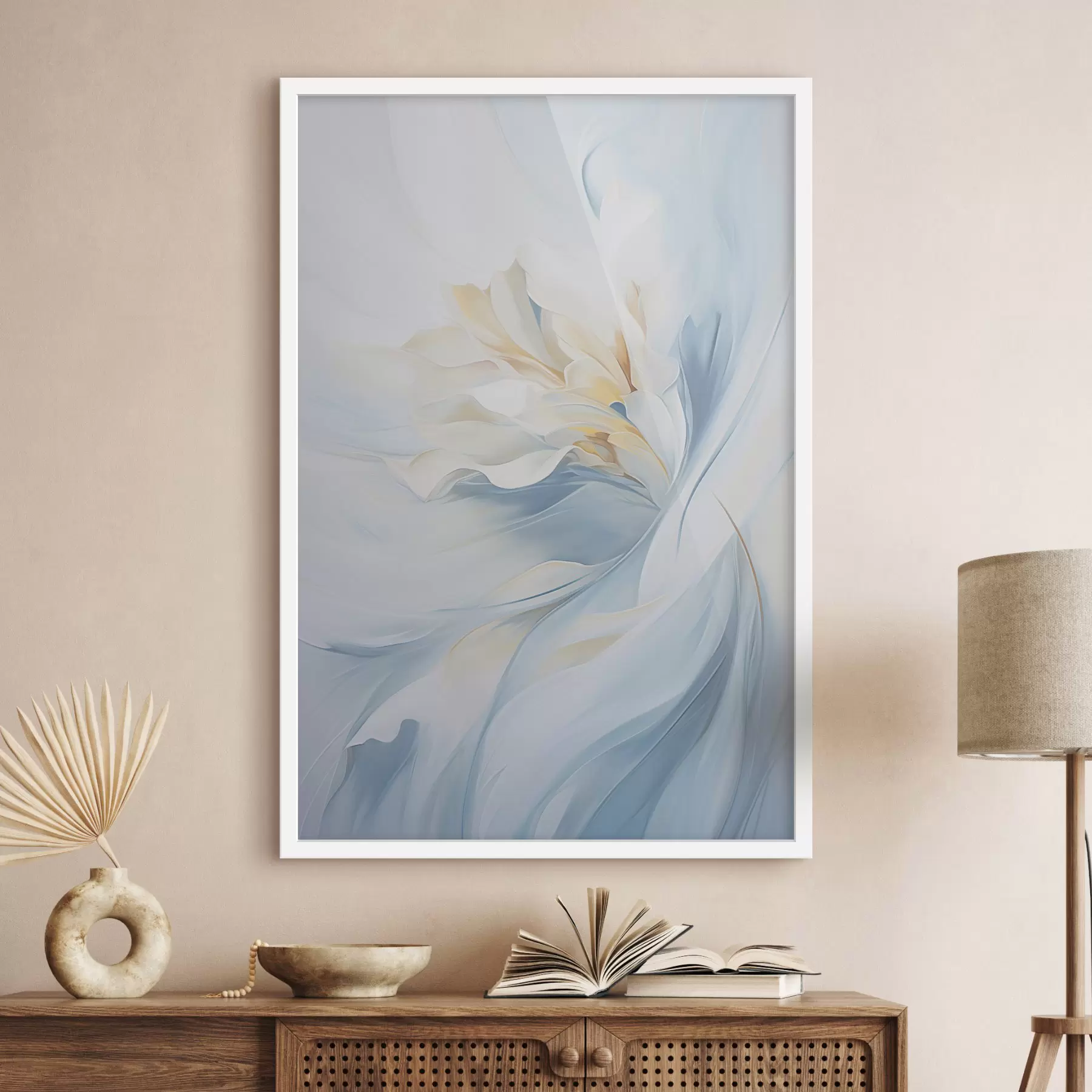 Fototapeedid Abstraktsed õrnad, läbipaistvad kroonlehed keerlevad sissepoole pehme valguse ja maalilise tekstuuriga. f47436