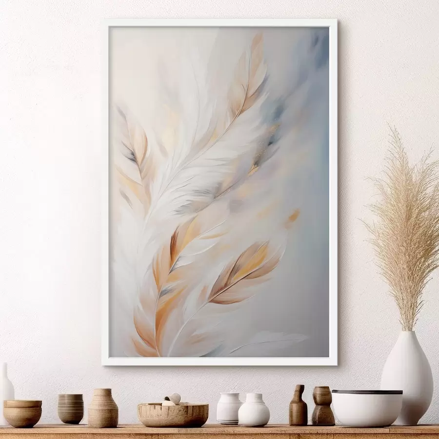 Fototapeedid Suured, pehmed suled, milles on segunenud valged, kollased ja pruunid toonid, heleda, abstraktse taustaga. f47443