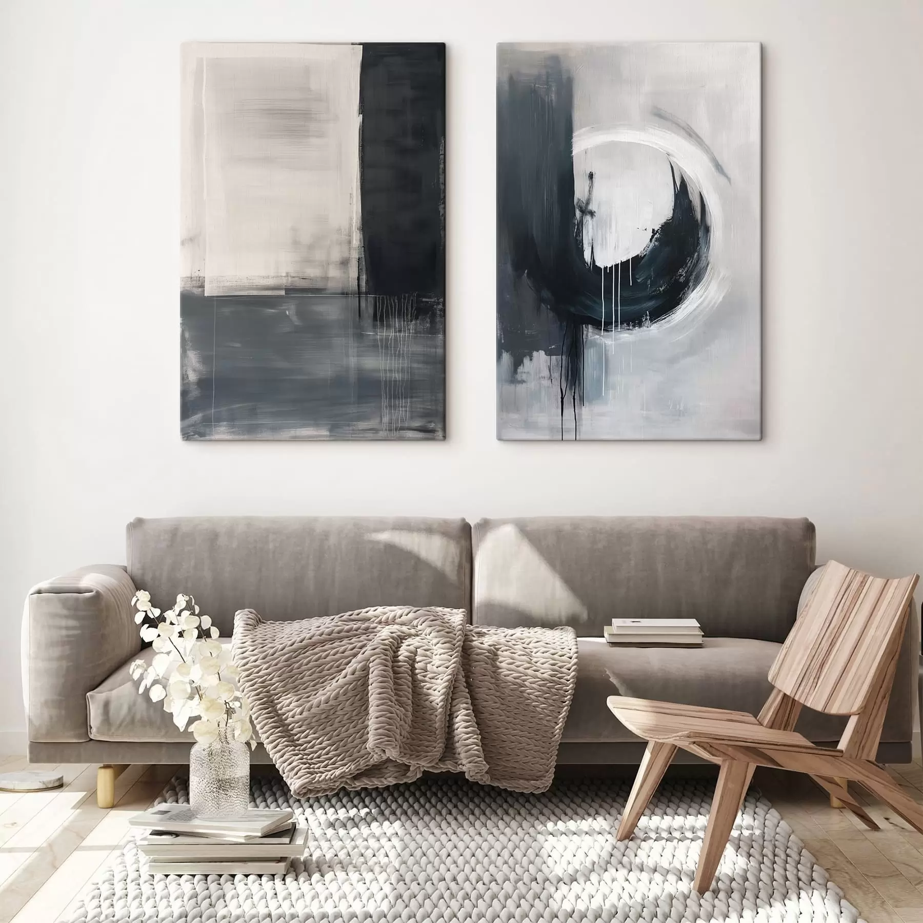 Pilt Abstraktne kompositsioon must-valges toonides m01217