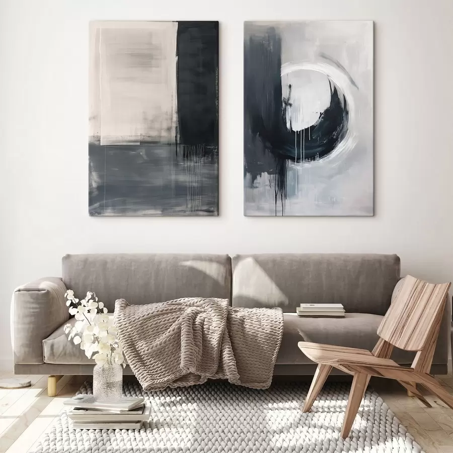 Pilt Abstraktne kompositsioon must-valges toonides m01217