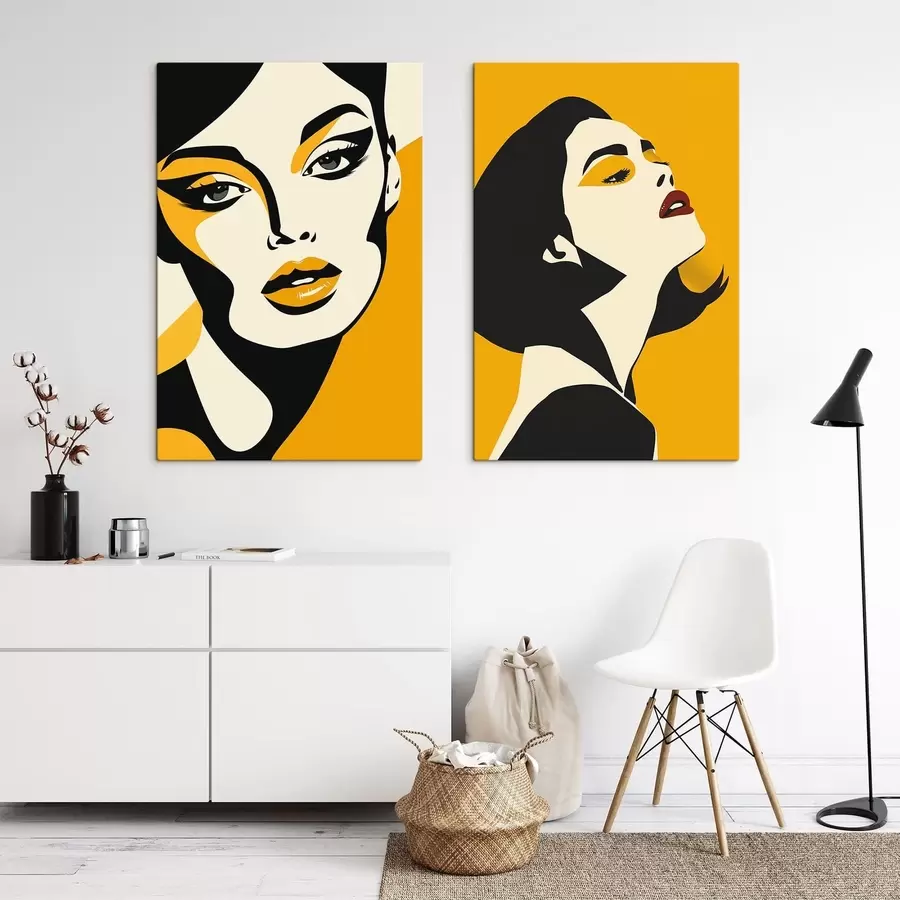 Pilt Naise portree kollastes toonides m01229