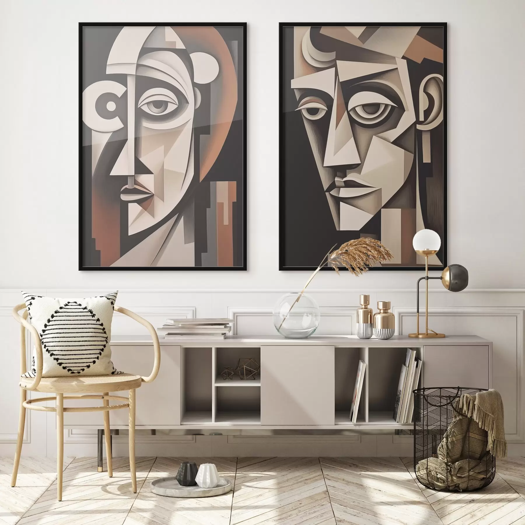 Fototapeedid Abstraktsed portreed kubistlikus stiilis d00550