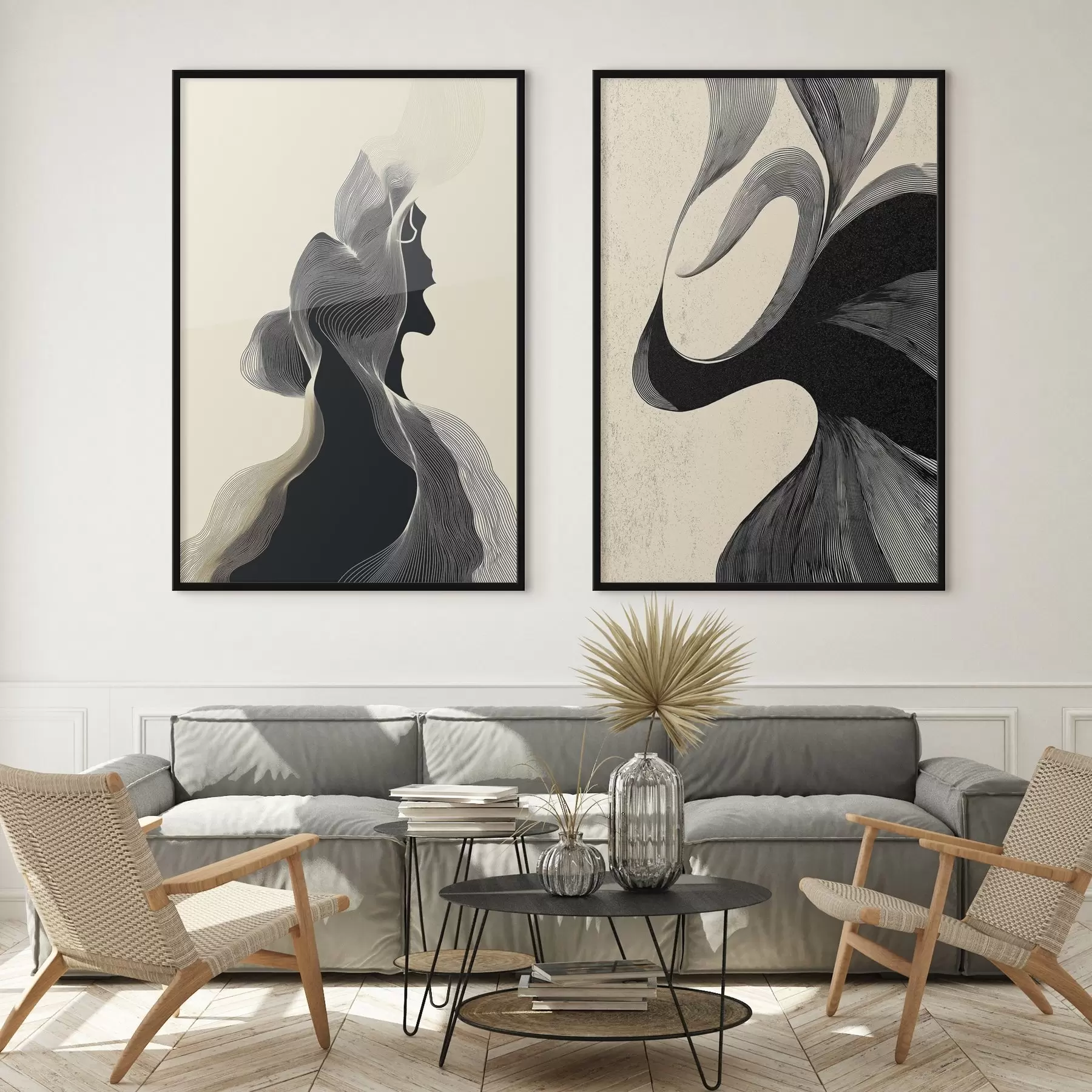 Fototapeedid Abstraktne laineline reljeef siledate kõverustega d00601