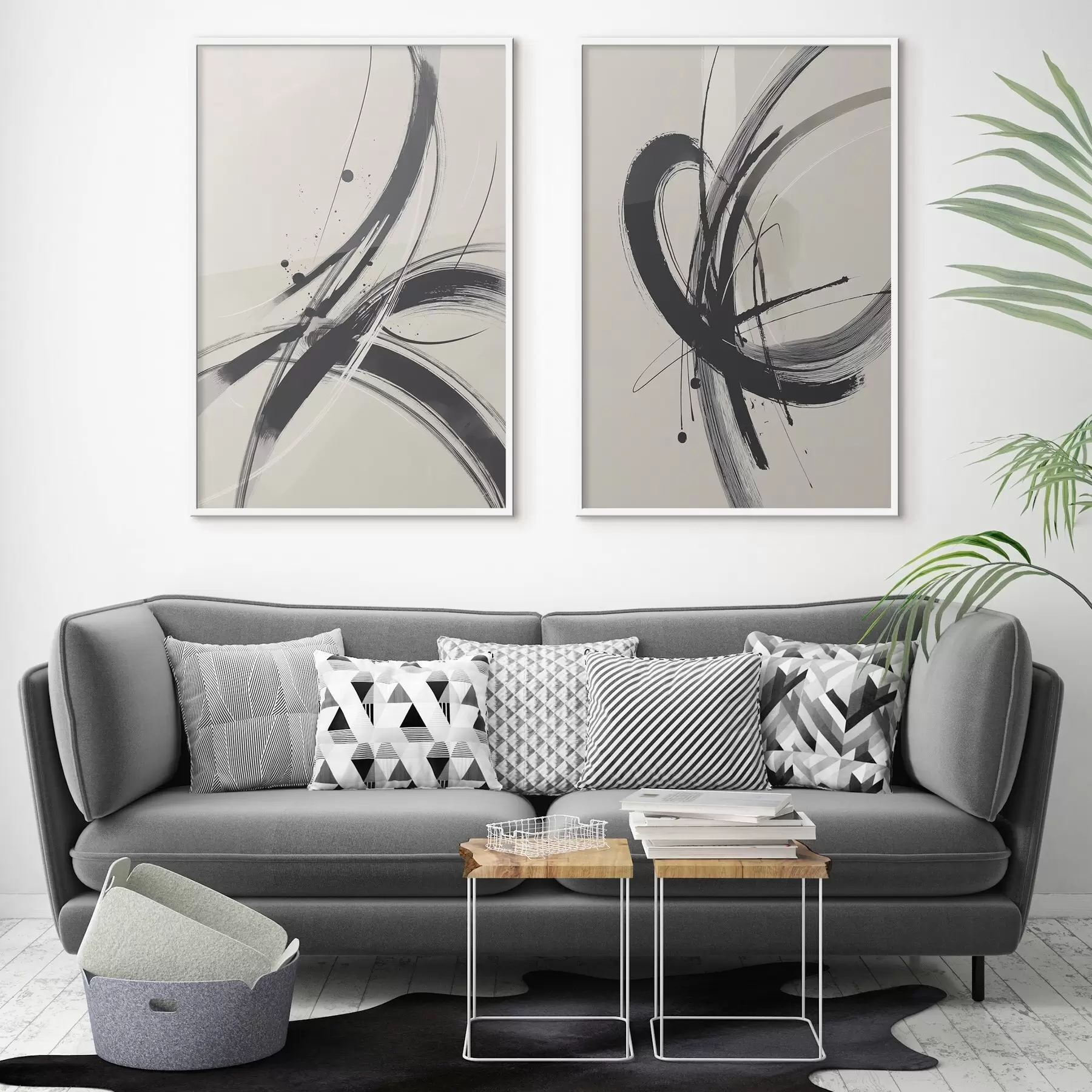 Fototapeedid Abstraktsed minimalistlikud pintslitõmbed d00613