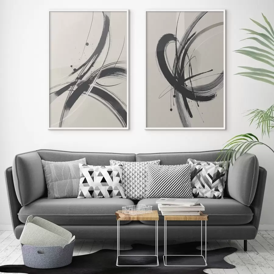 Fototapeedid Abstraktsed minimalistlikud pintslitõmbed d00613