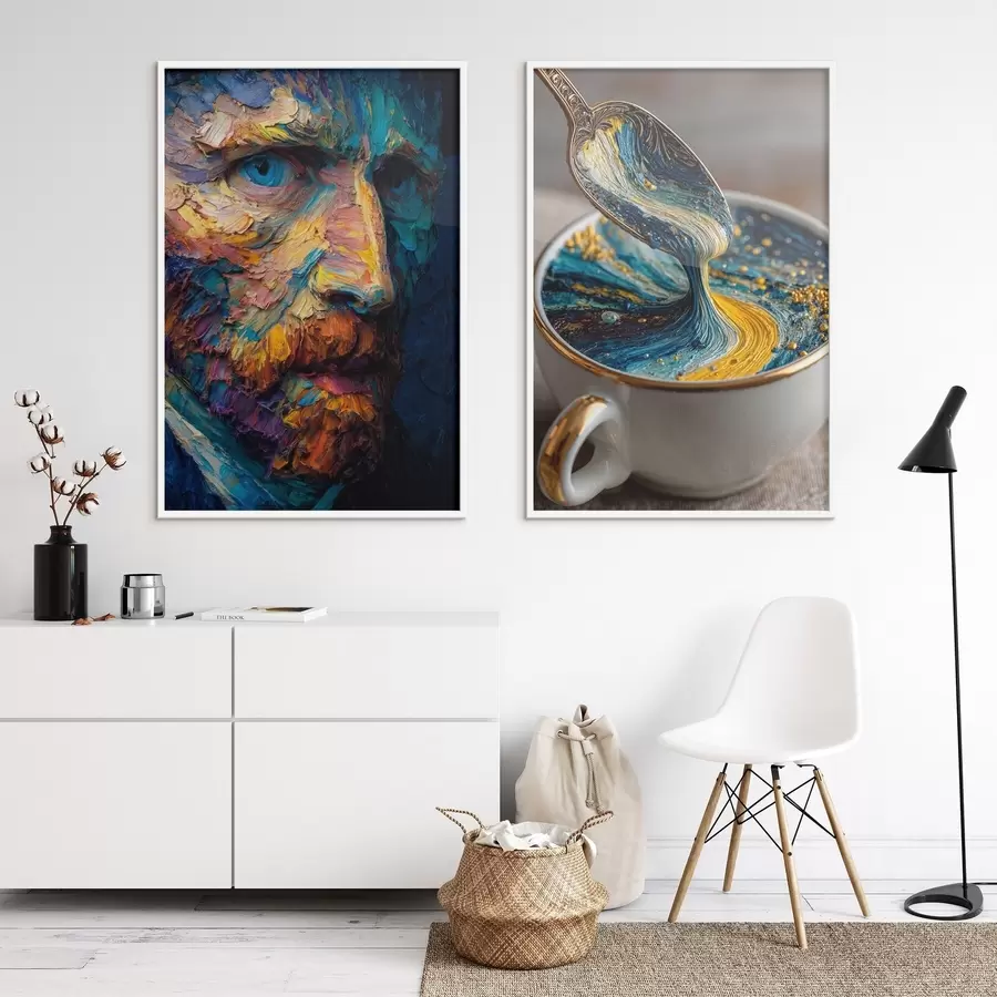 Fototapeedid Picasso ja abstraktsioon tassis õlimaalide stiilis d00639