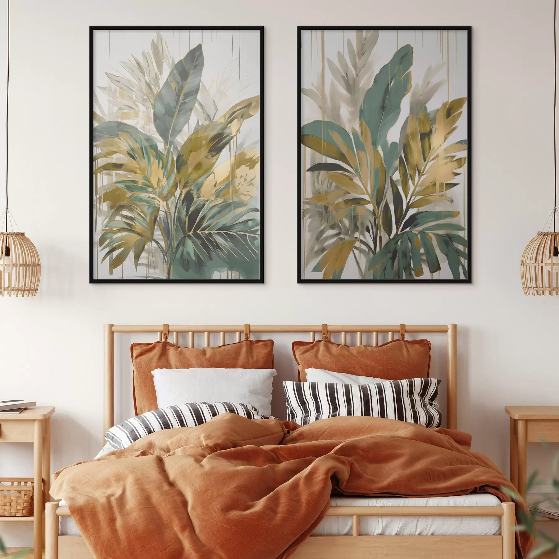 Fototapeedid Abstraktsed troopilised lehed d00671